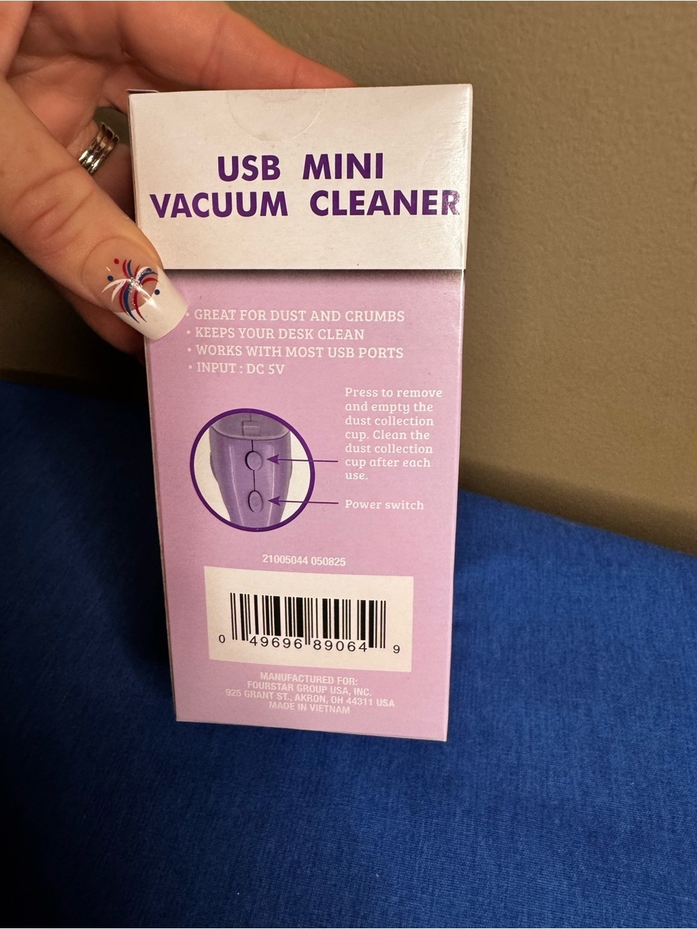 5/$25 NWT USB Mini Vacuum Cleaner - Purple - Picture 5 of 5